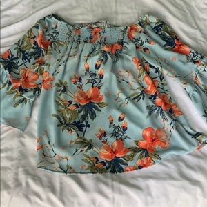 Off-the-Shoulder Floral Blouse